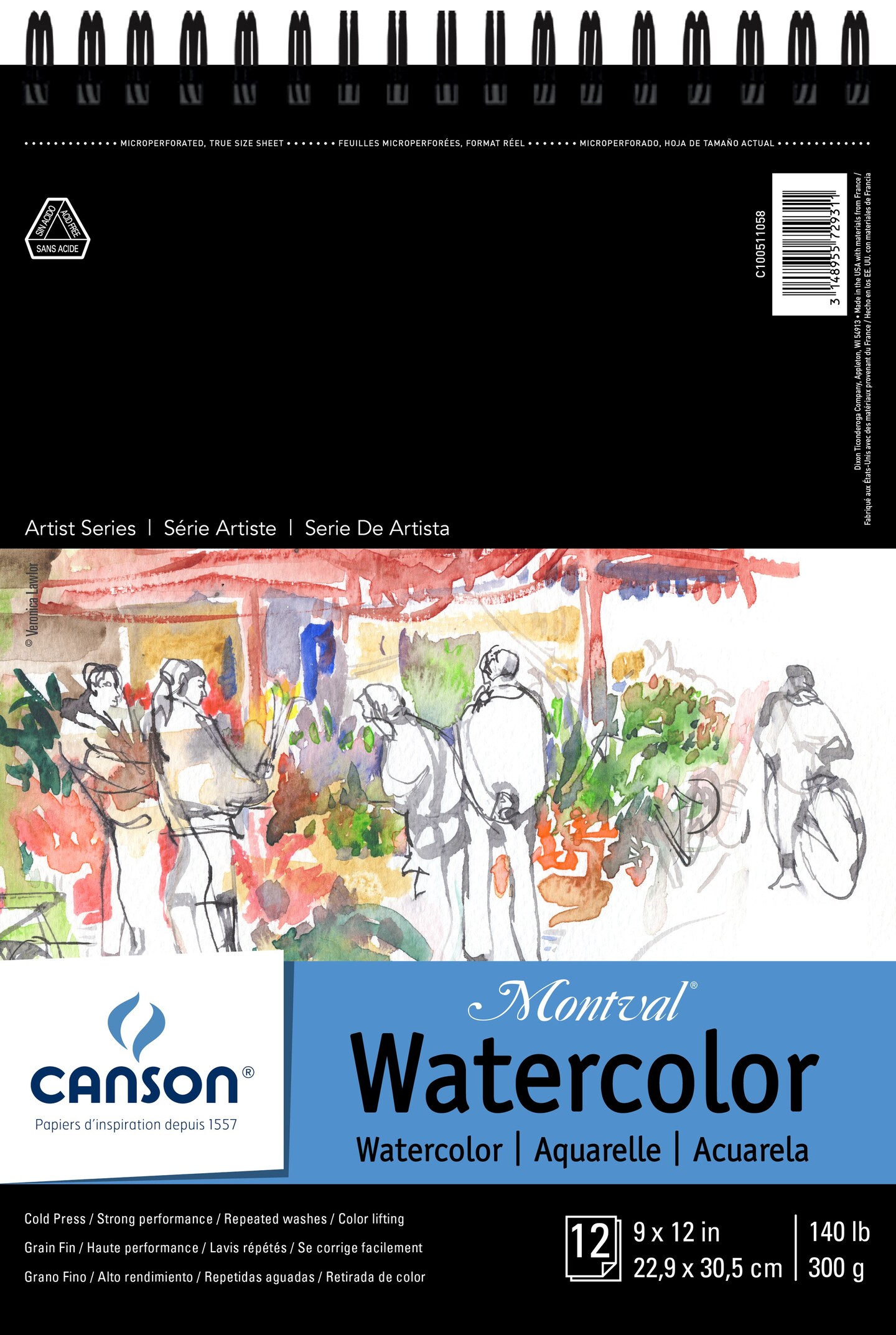 Canson Montval Spiral Watercolor Pad 9&#x22;X12&#x22;-10 Sheets