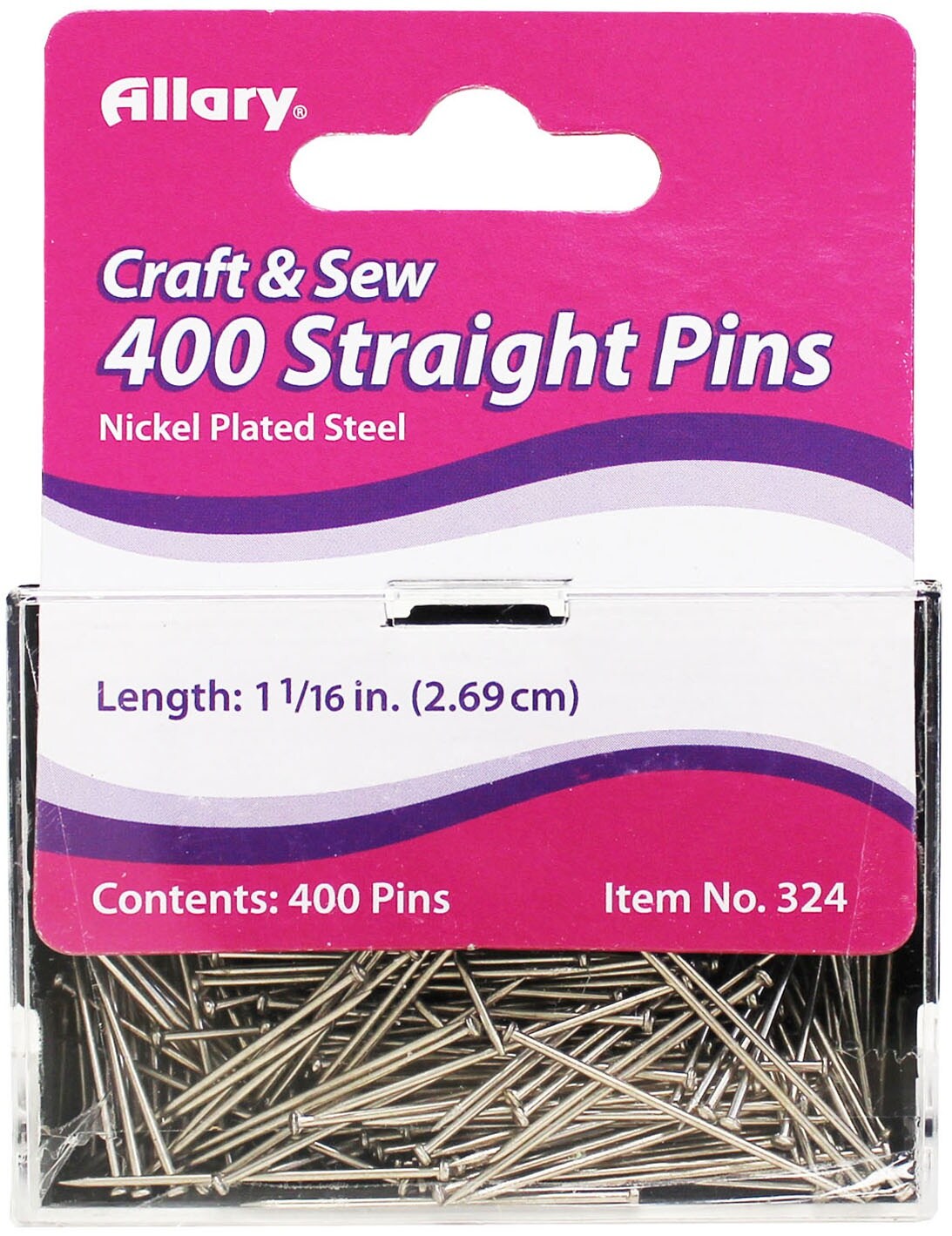 Allary Straight Pins 400/Pkg-Size 17