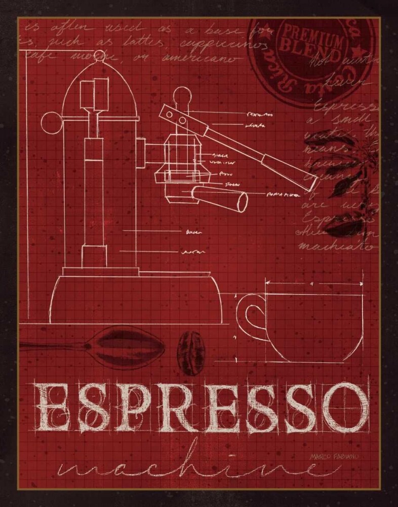 Coffee Blueprint IV v2 Poster Print by Marco Fabiano - Item # VARPDX14148
