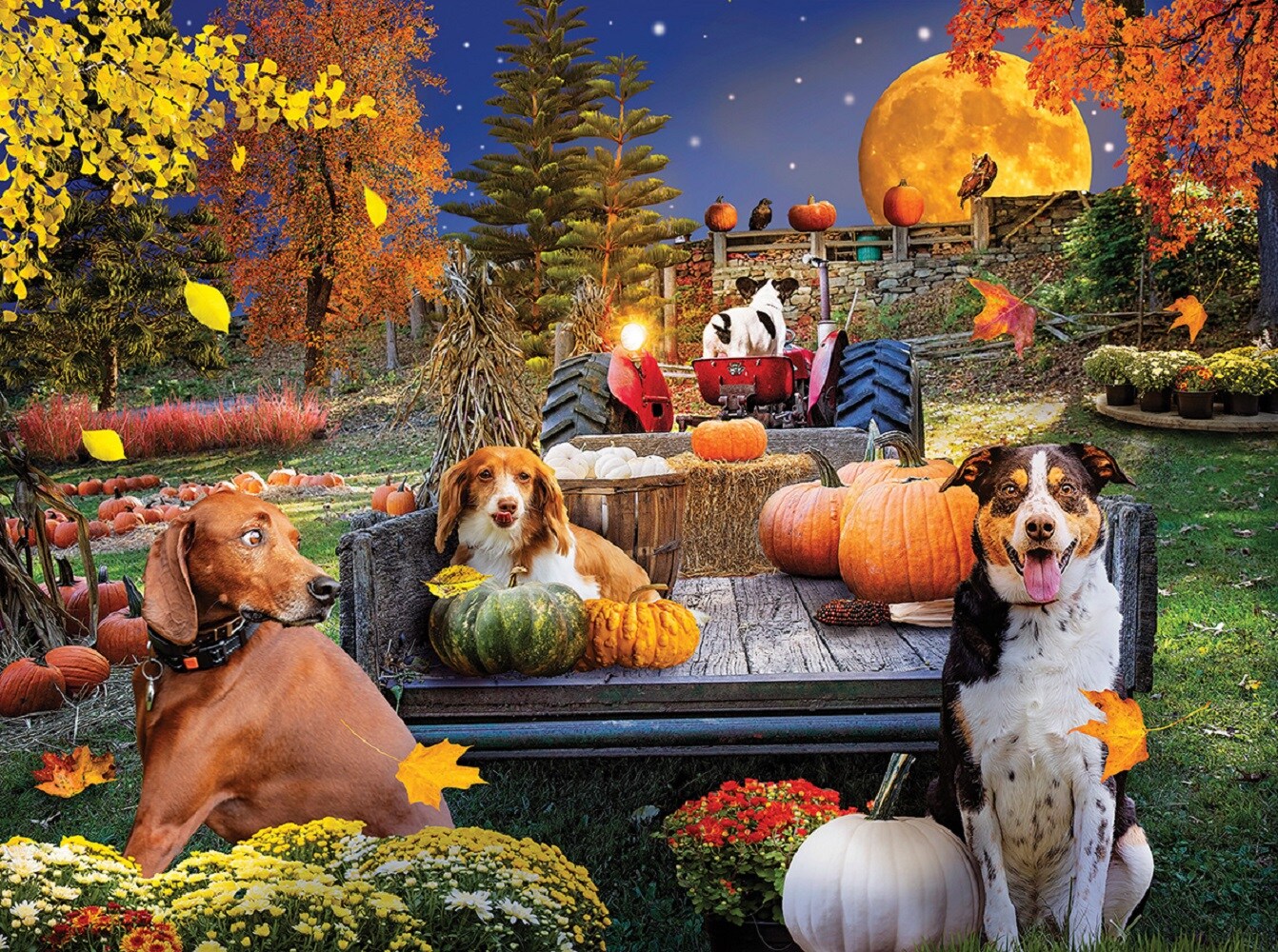 Sunsout Harvest Hayride 1000 pc Halloween Jigsaw Puzzle 42280