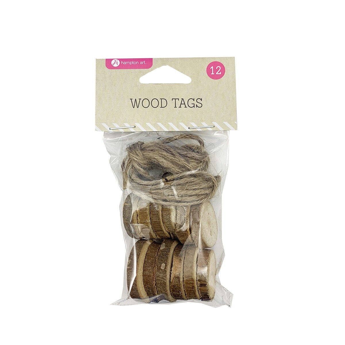 Hampton Art Tag Wood Bark Round-