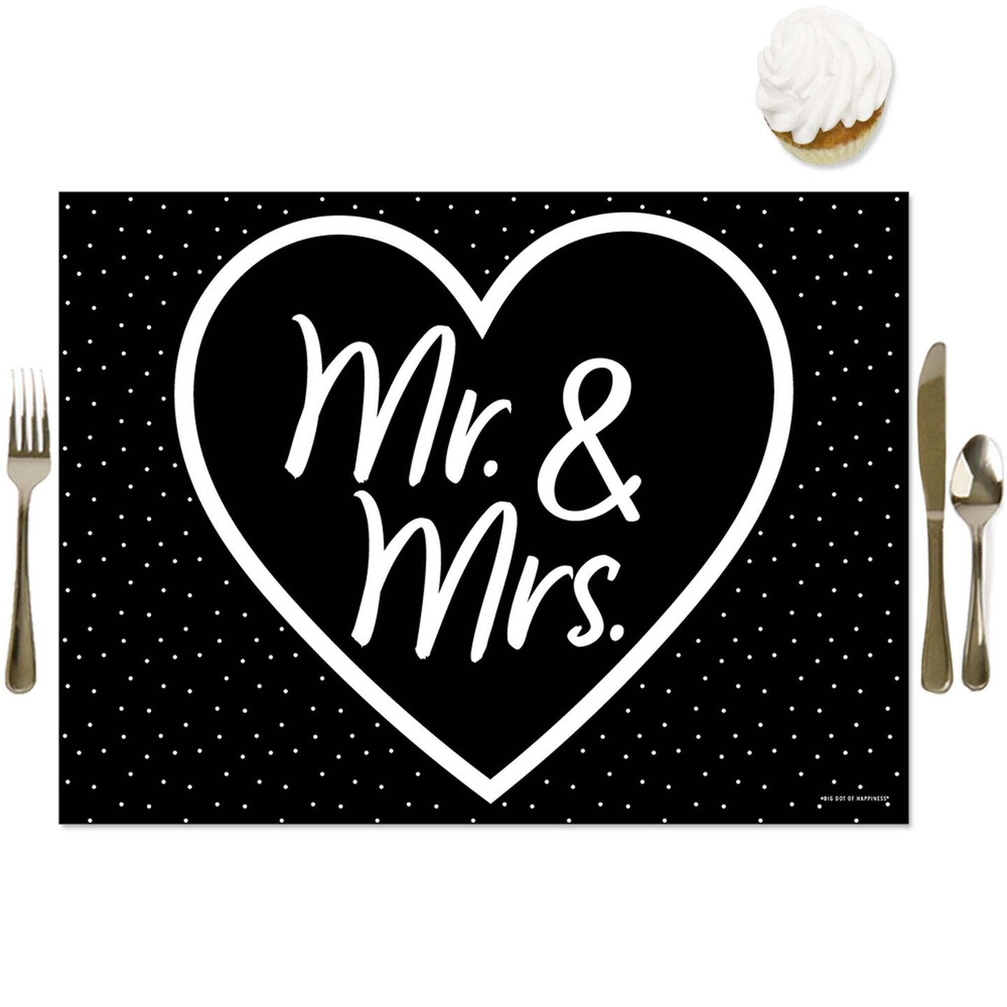 Big Dot Of Happiness Mr. & Mrs. Wedding Centerpiece Sticks – Black & White Table Toppers, Set Of 15 - View #3