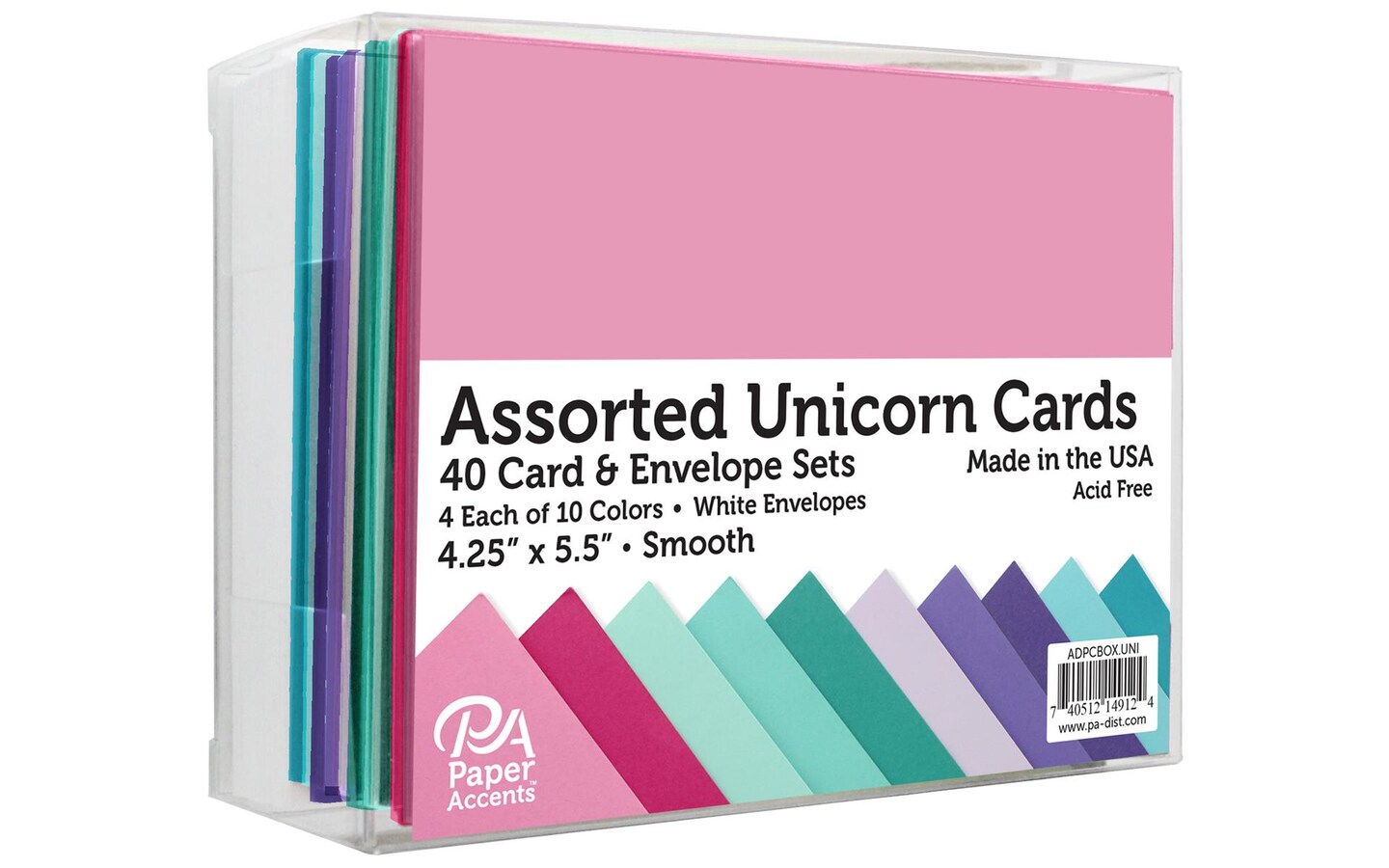 Card &#x26; Env 4.25x5.5 40pc Smooth Unicorn Astd