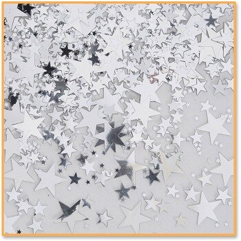 Silver Stars Confetti 1/2 oz