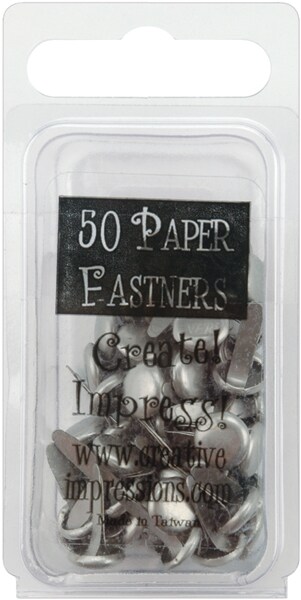 Creative Impressions Metal Paper Fasteners 7Mm 50/Pkg-Round - Pewter ...