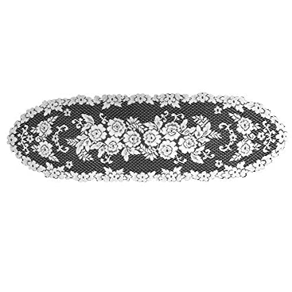 Heritage Lace Victorian Rose 13-Inch by 45-Inch Runner, White