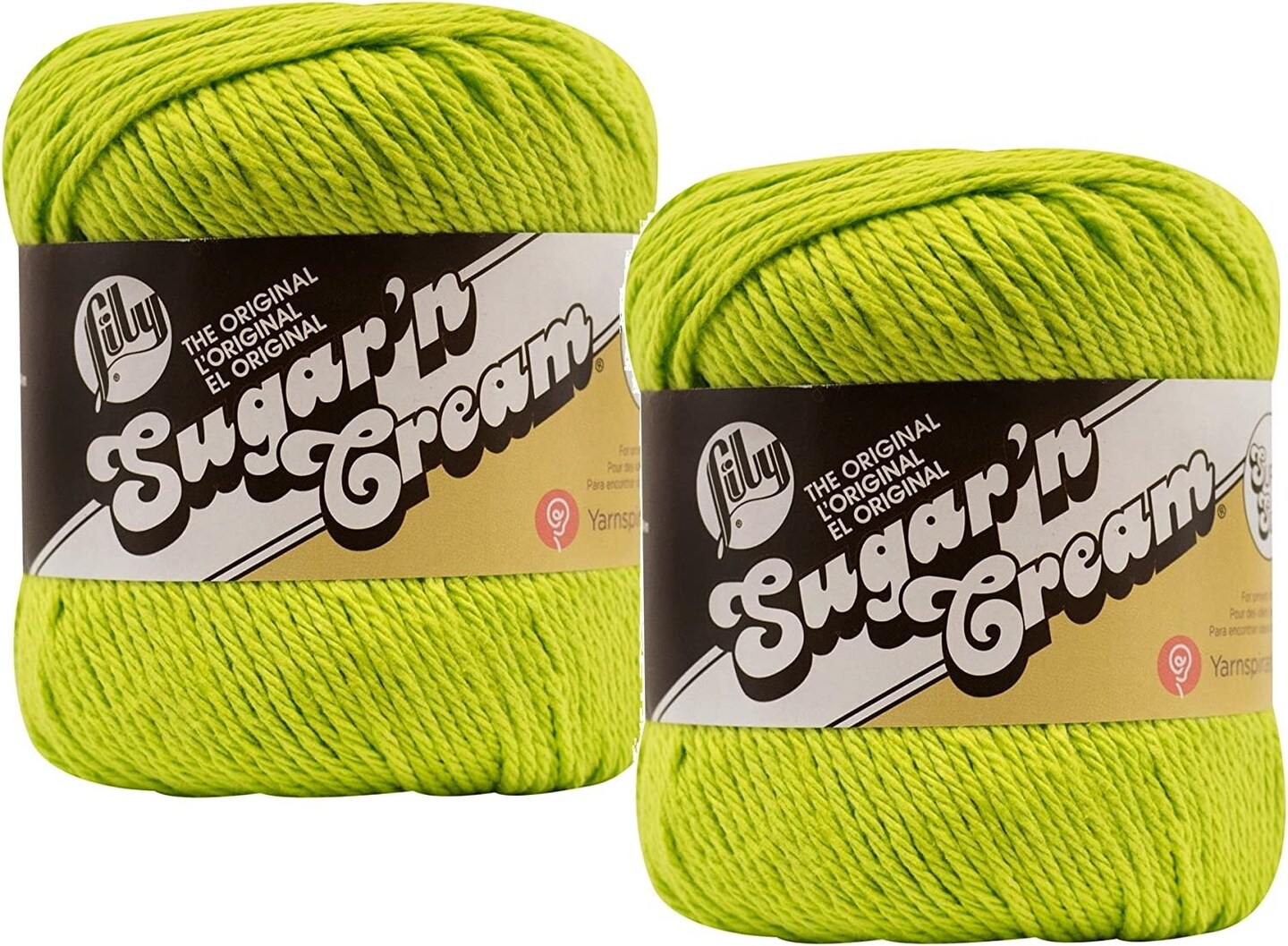 (Pack of 2) Lily Sugar'n Cream Yarn - Solids Super Size-Hot Green
