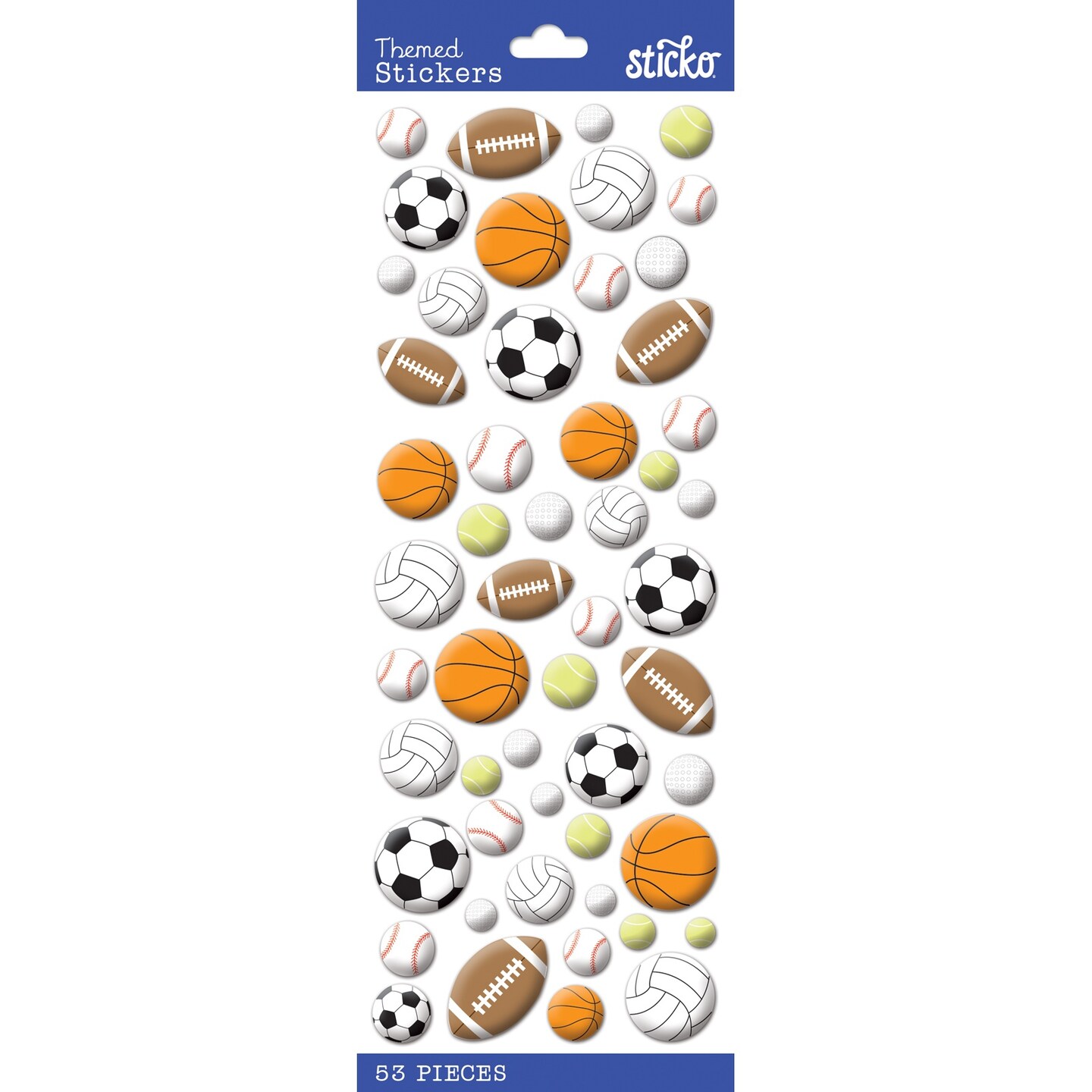 Multipack of 24 - Sticko Themed Stickers - Sports Balls, 53pcs