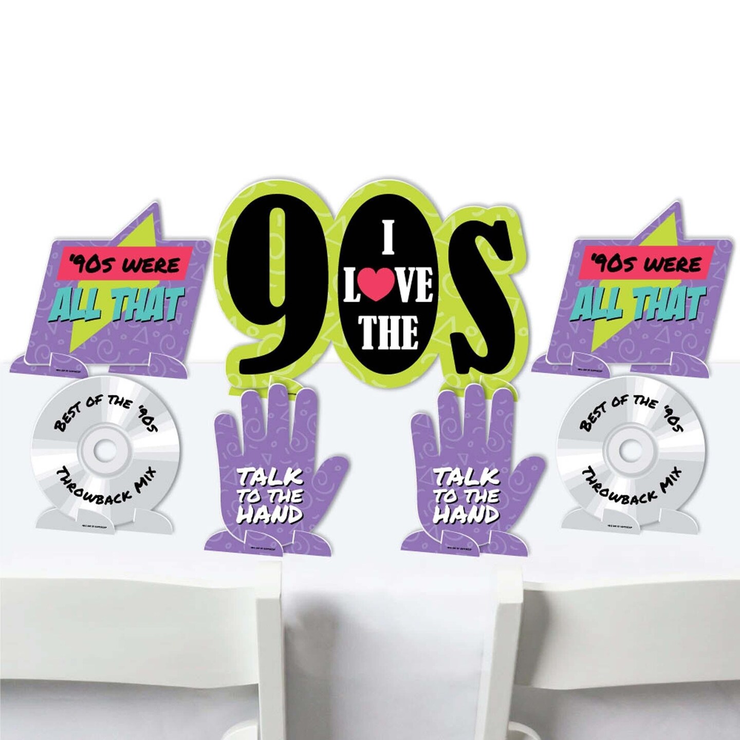 Big Dot Of Happiness 90 S Throwback 1990s Party Centerpiece Table