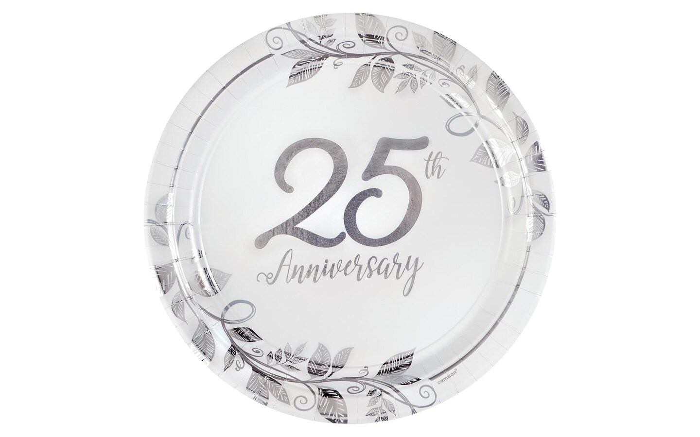 Amscan Plate 7&#x22; Rd 25th Anniversary