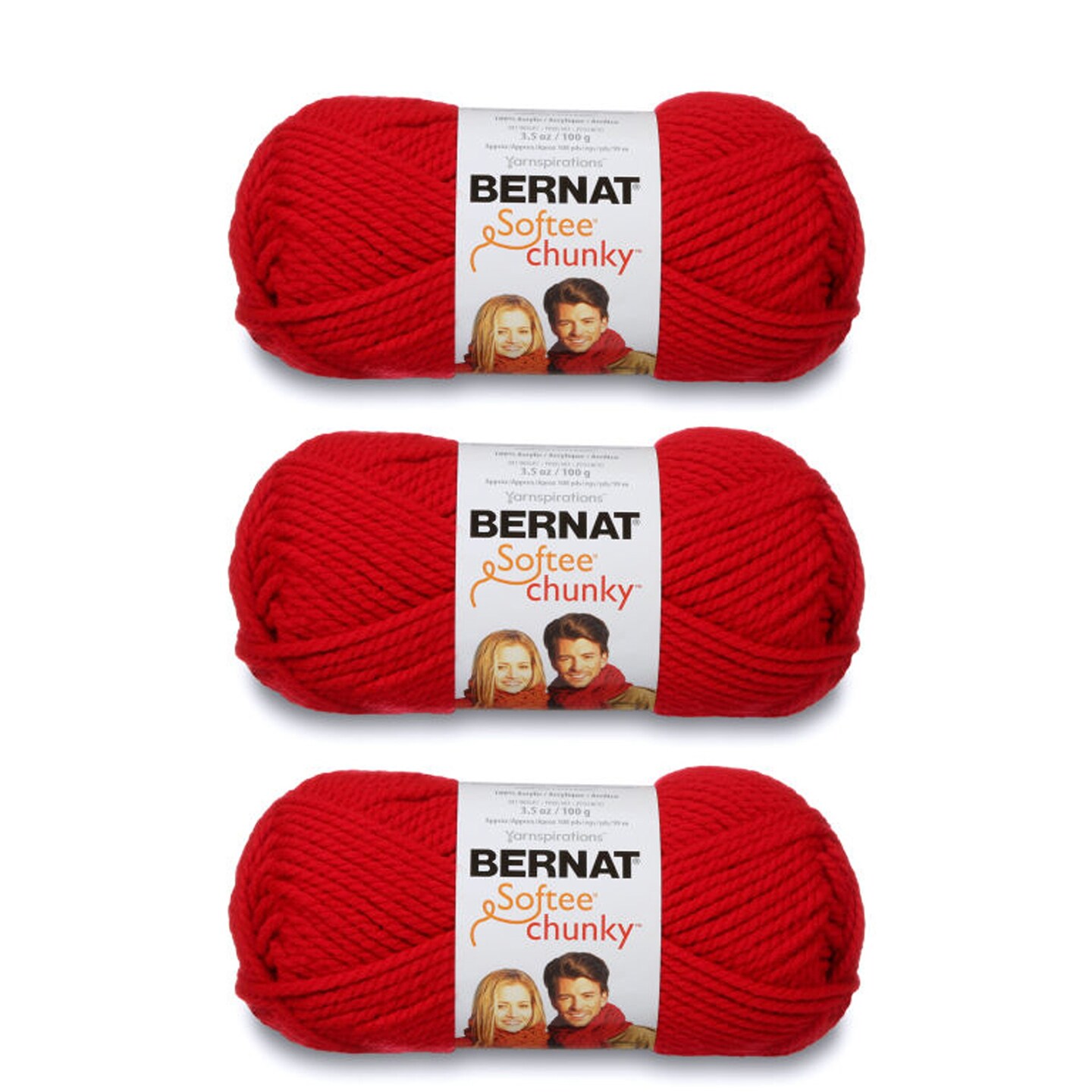 Bernat Softee Chunky Yarn-Berry Red, Multipack Of 6