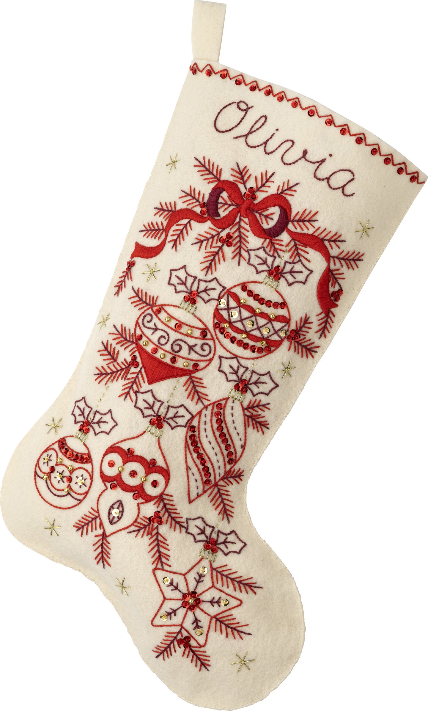 Bucilla Felt Stocking Applique Kit 18" Long-Classic Christmas