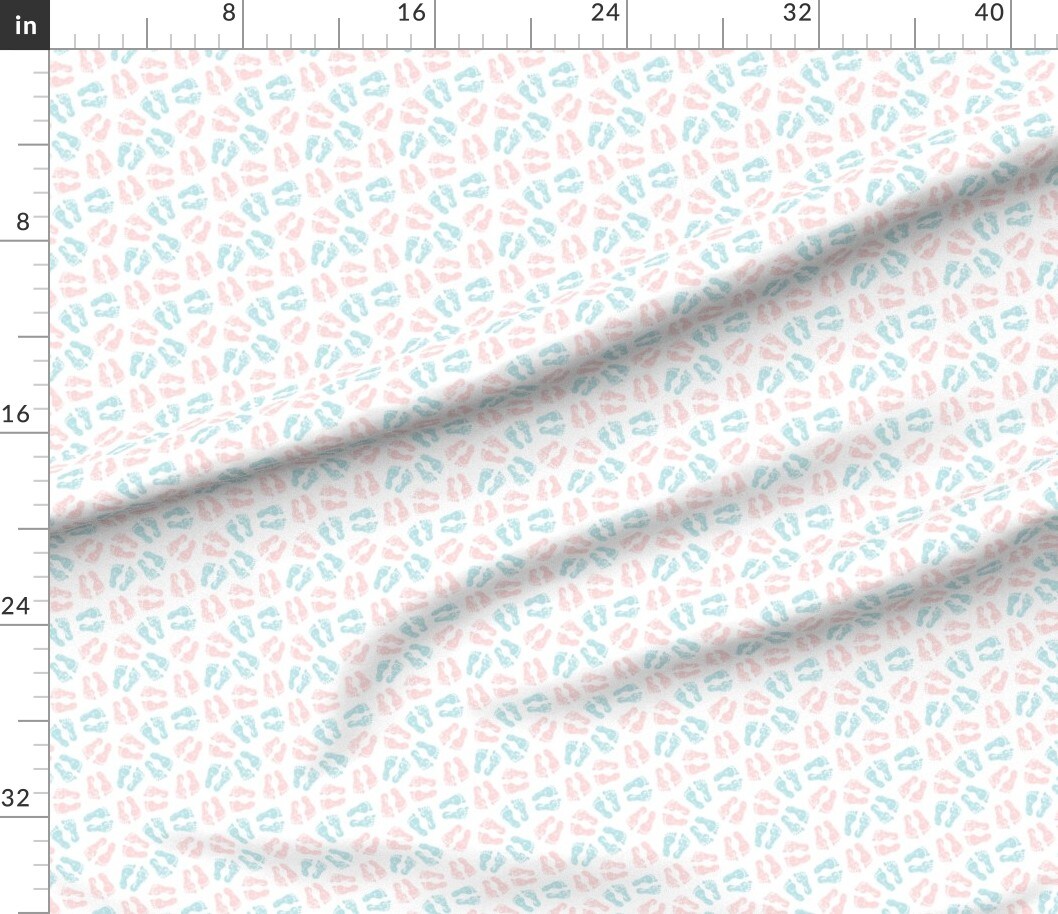 Small Scale Feet Pink Blue Nursing Nurse Prints Custom Printed Fabric by Spoonflower Various Fabrics by the Yard or Fat Quarter