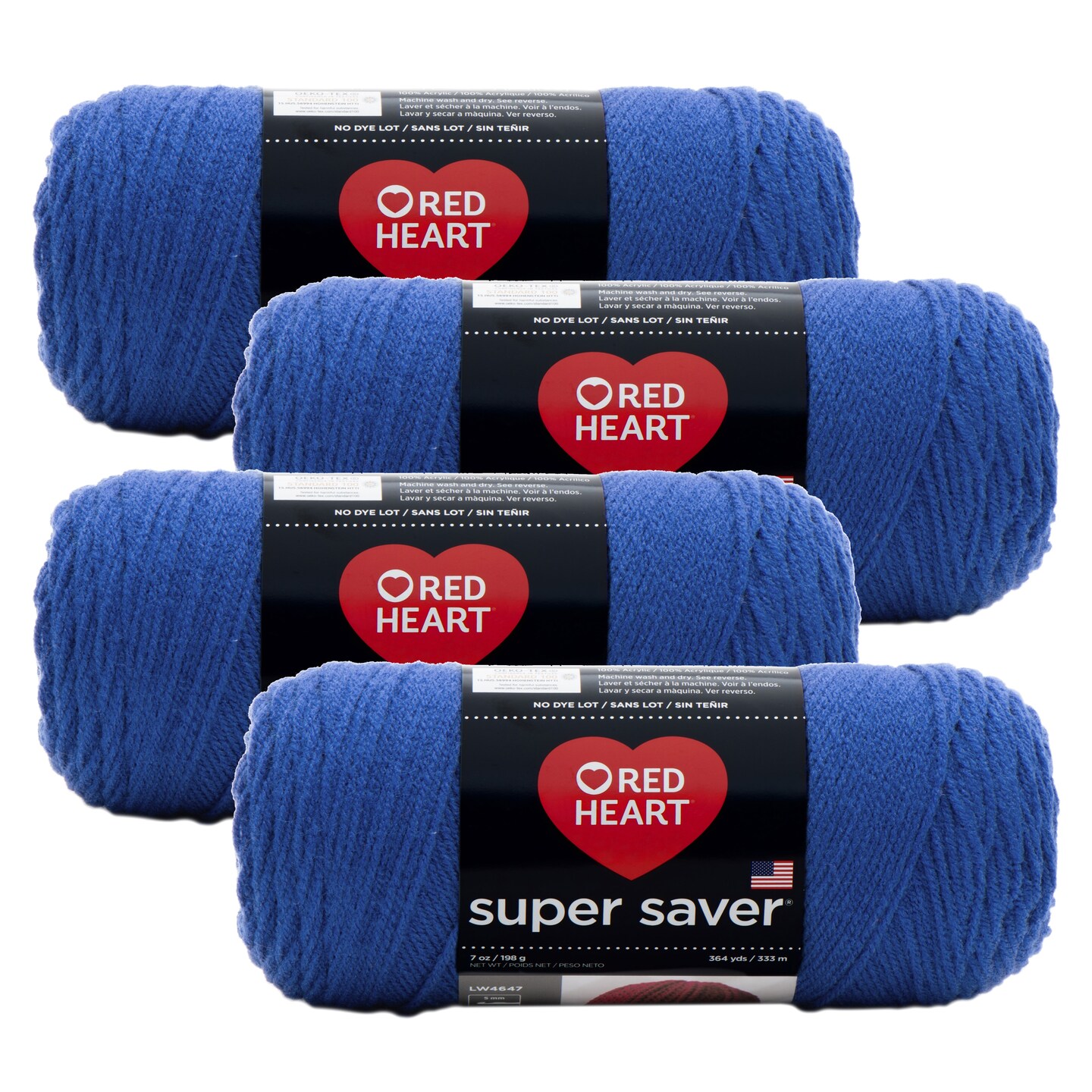 (Pack of 4) Red Heart Super Saver Yarn-Royal
