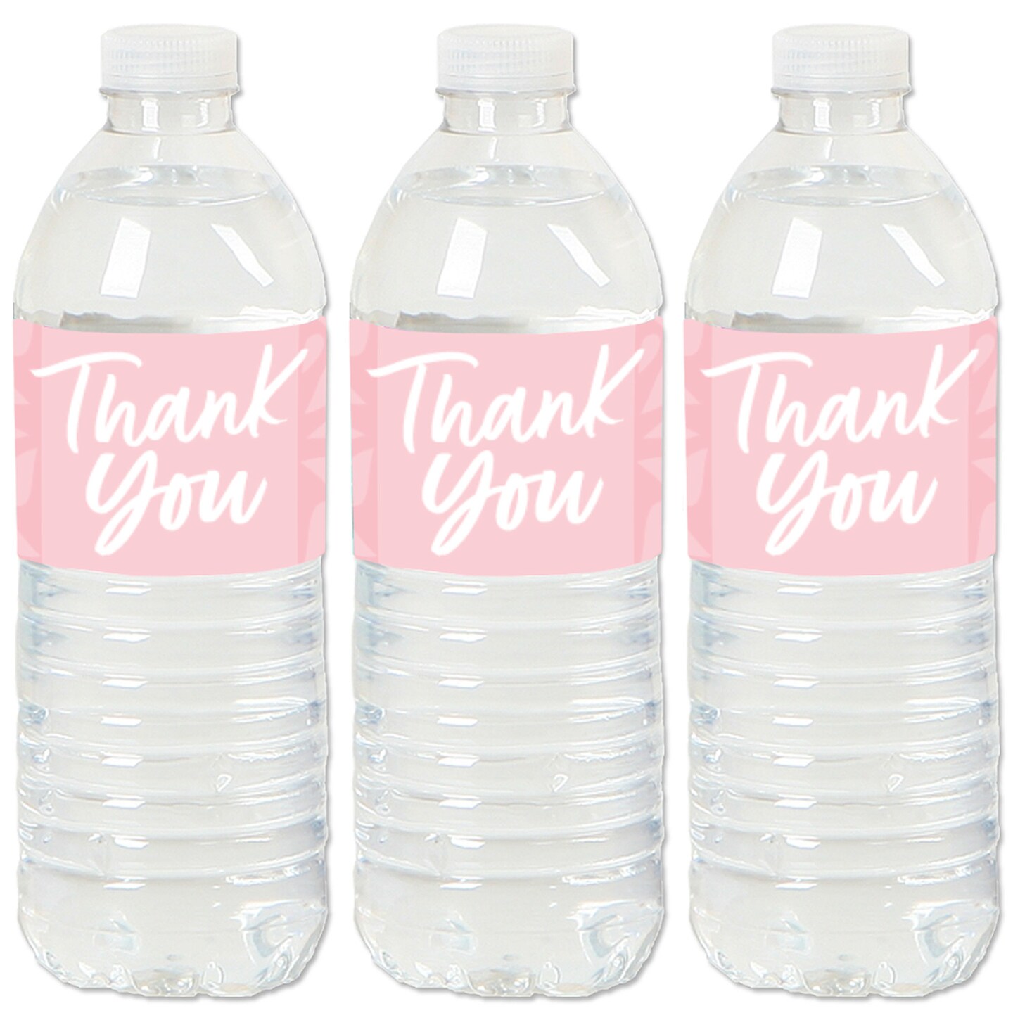 Big Dot of Happiness Pink Elegantly Simple - Guest Party Favors Water Bottle Sticker Labels - Set of 20