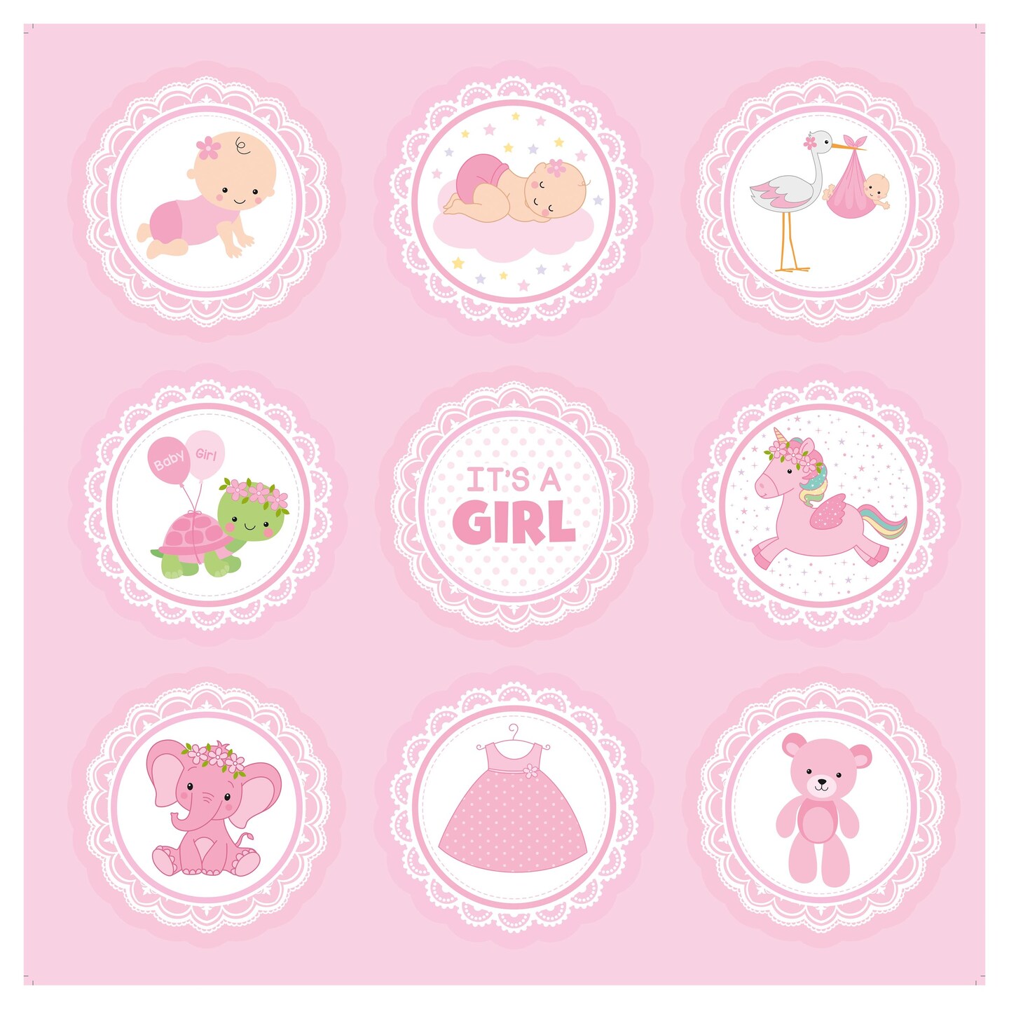 Little Birdie Little Miracle Cardstock Pack 12"X12" 12/Pkg-Baby Girl
