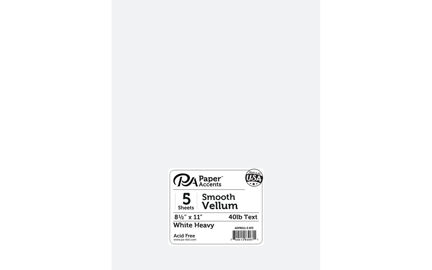 Vellum 8.5x11 40lb White Heavy 5pc | Michaels