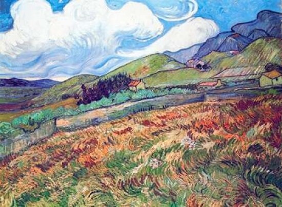 Oat Field With Mountains Poster Print by  Vincent Van Gogh - Item # VARPDX374519