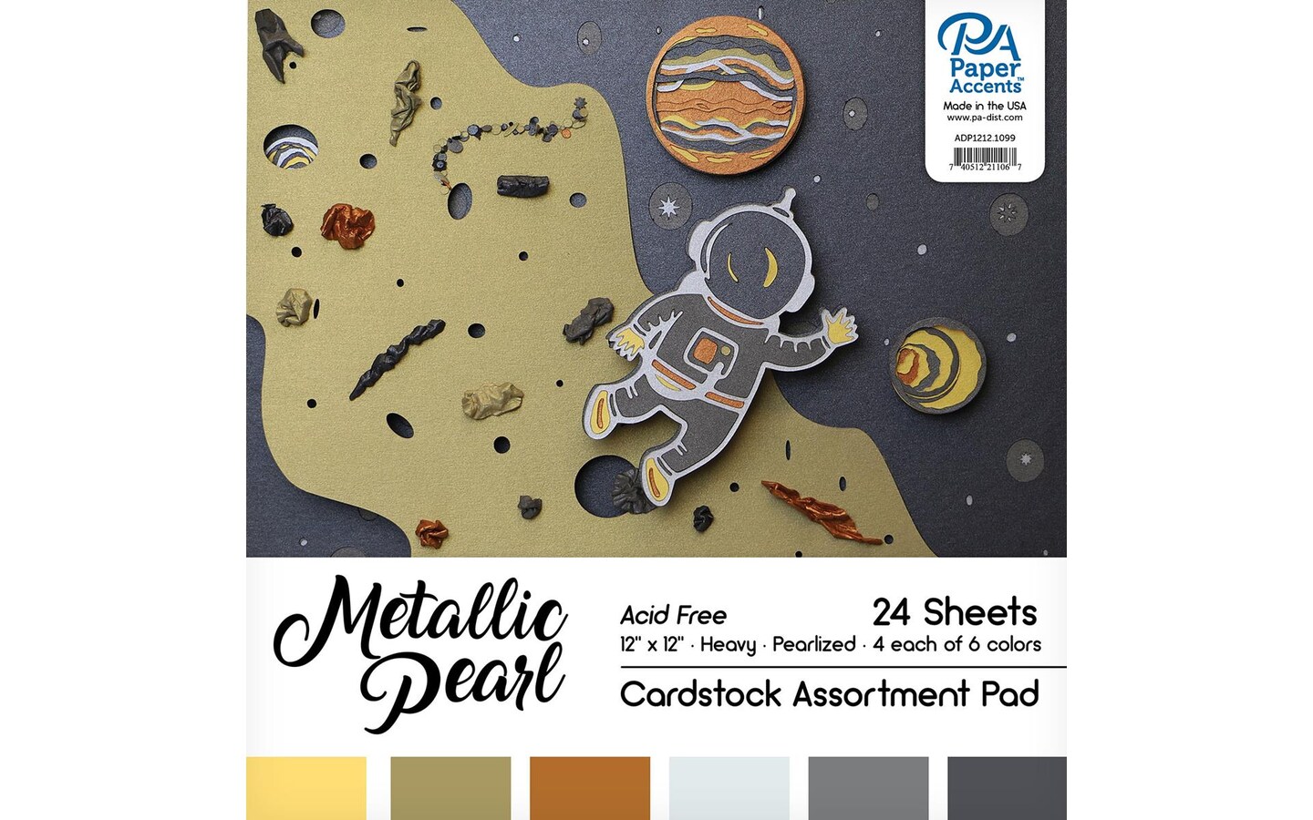 Cardstock Pad 12x12 24pc Metallic Pearlized Ast Michaels