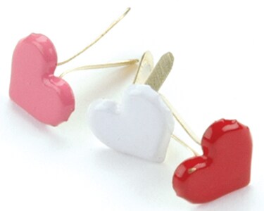 Creative Impressions Painted Metal Paper Fasteners 50/Pkg-Hearts - Red, White & Pink