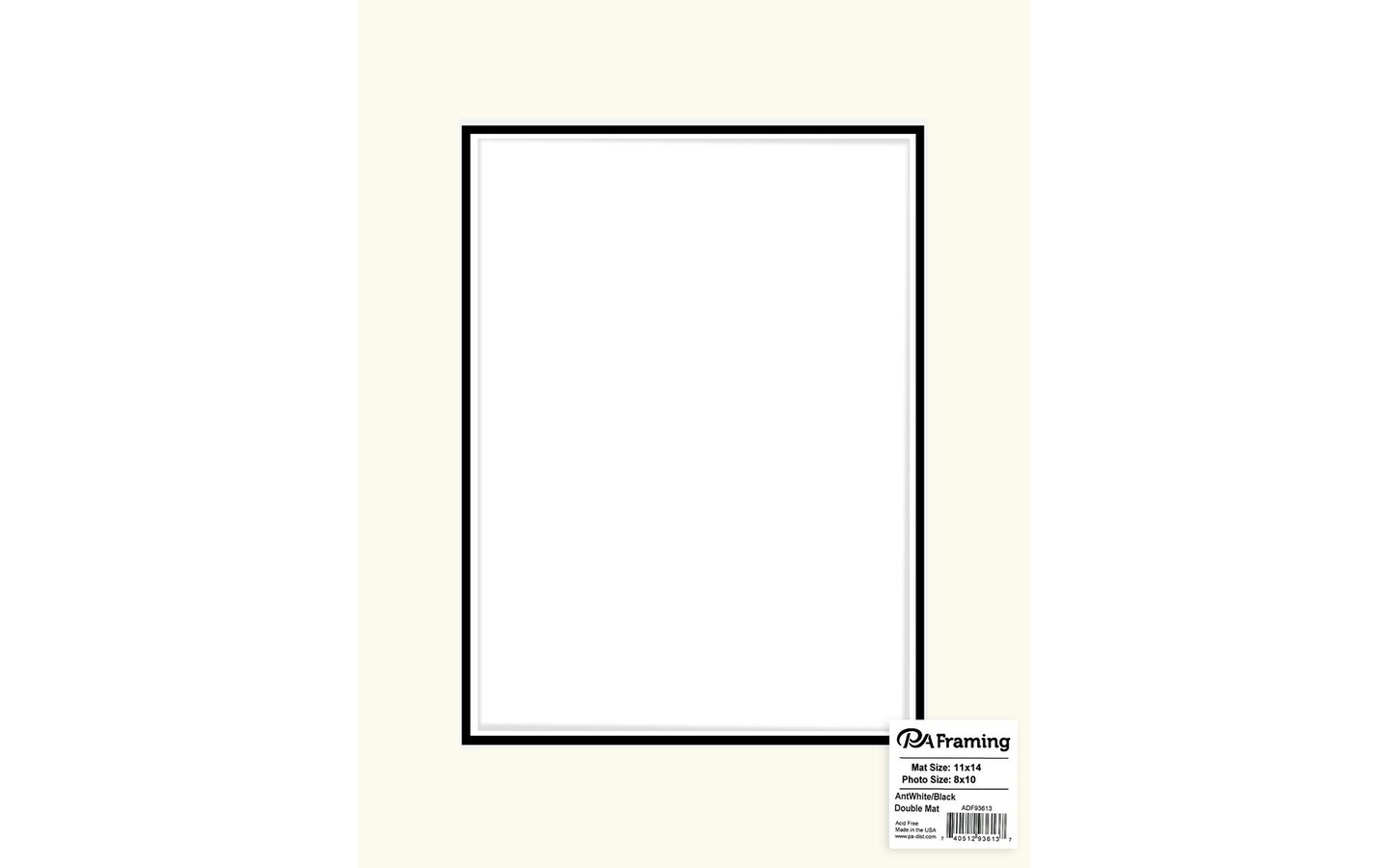 ADF Mat Dbl 12x16/8x12 WhtCore AntWhite/Black