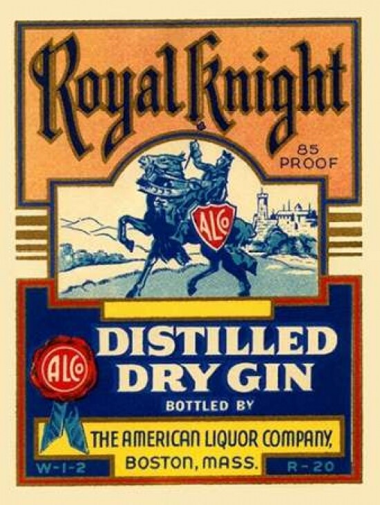Royal Knight Distilled Dry Gin Poster Print by Vintage Booze Labels - Item # VARPDX375130
