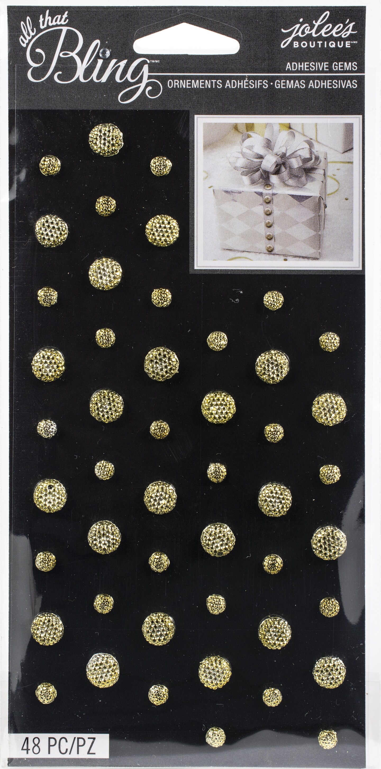 Jolee&#x27;s Boutique Bling Embellishments-Gold Circle Gems
