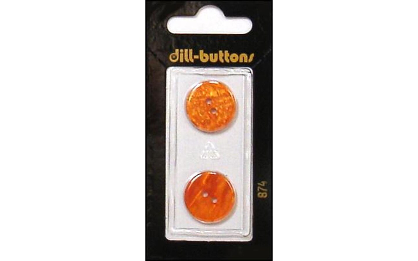 Dill Buttons 18mm 2pc 2 Hole Orange