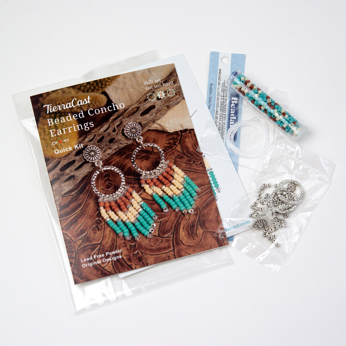 TierraCast Jewelry Making Kit-Beaded Concho Earrings