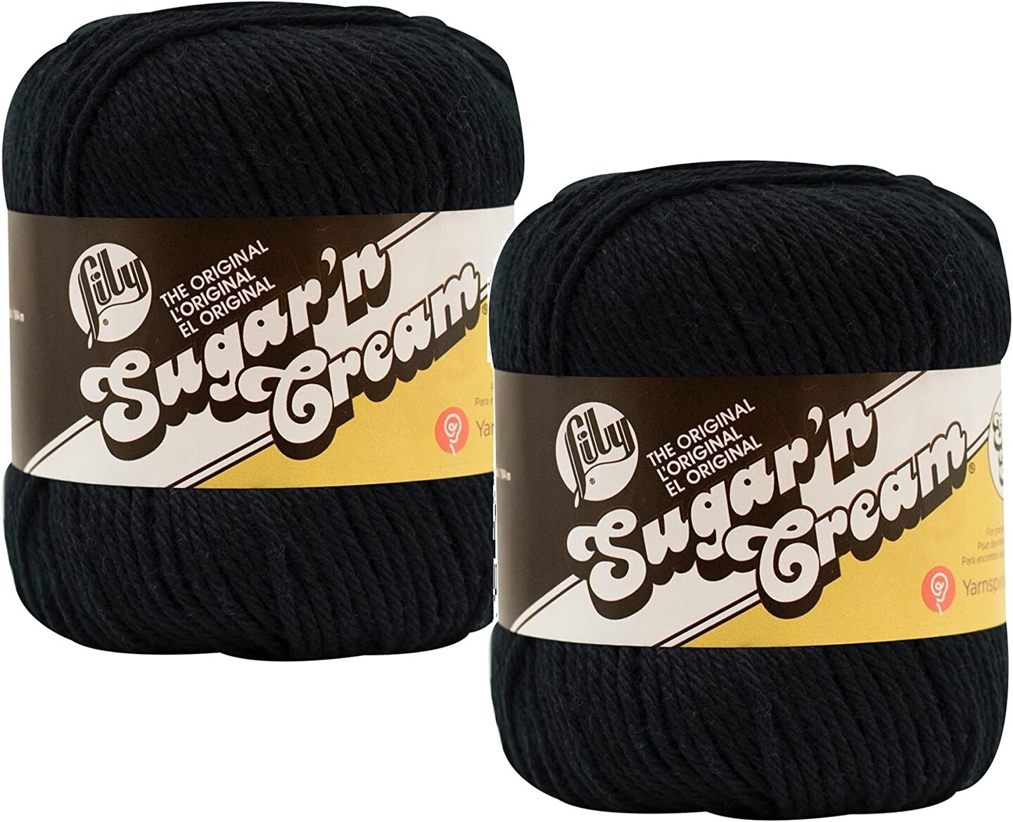 (Pack of 2) Lily Sugar'n Cream Yarn - Solids Super Size-Black