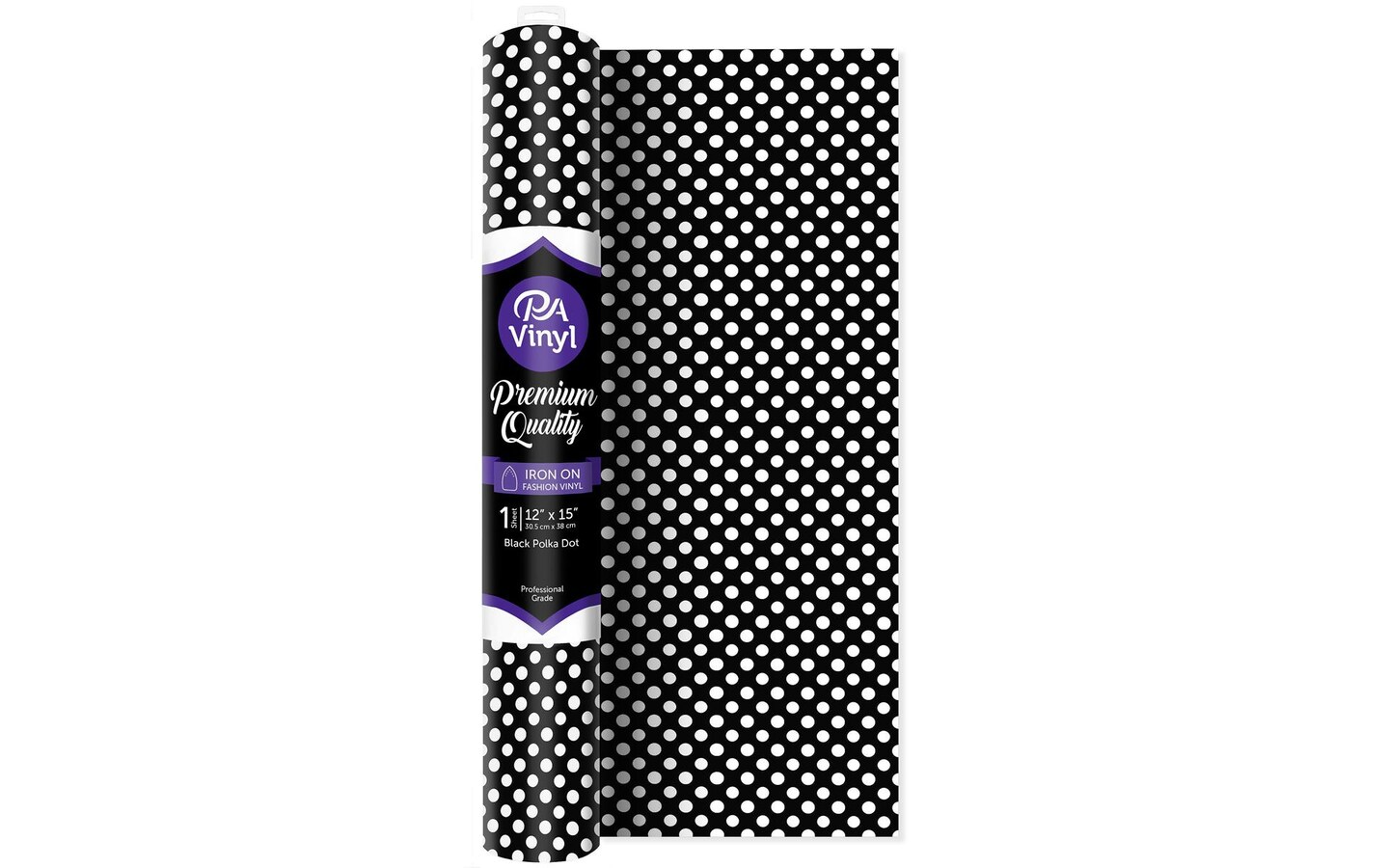 Iron On Vinyl 12x15 Roll Print Black Polka Dot | Michaels
