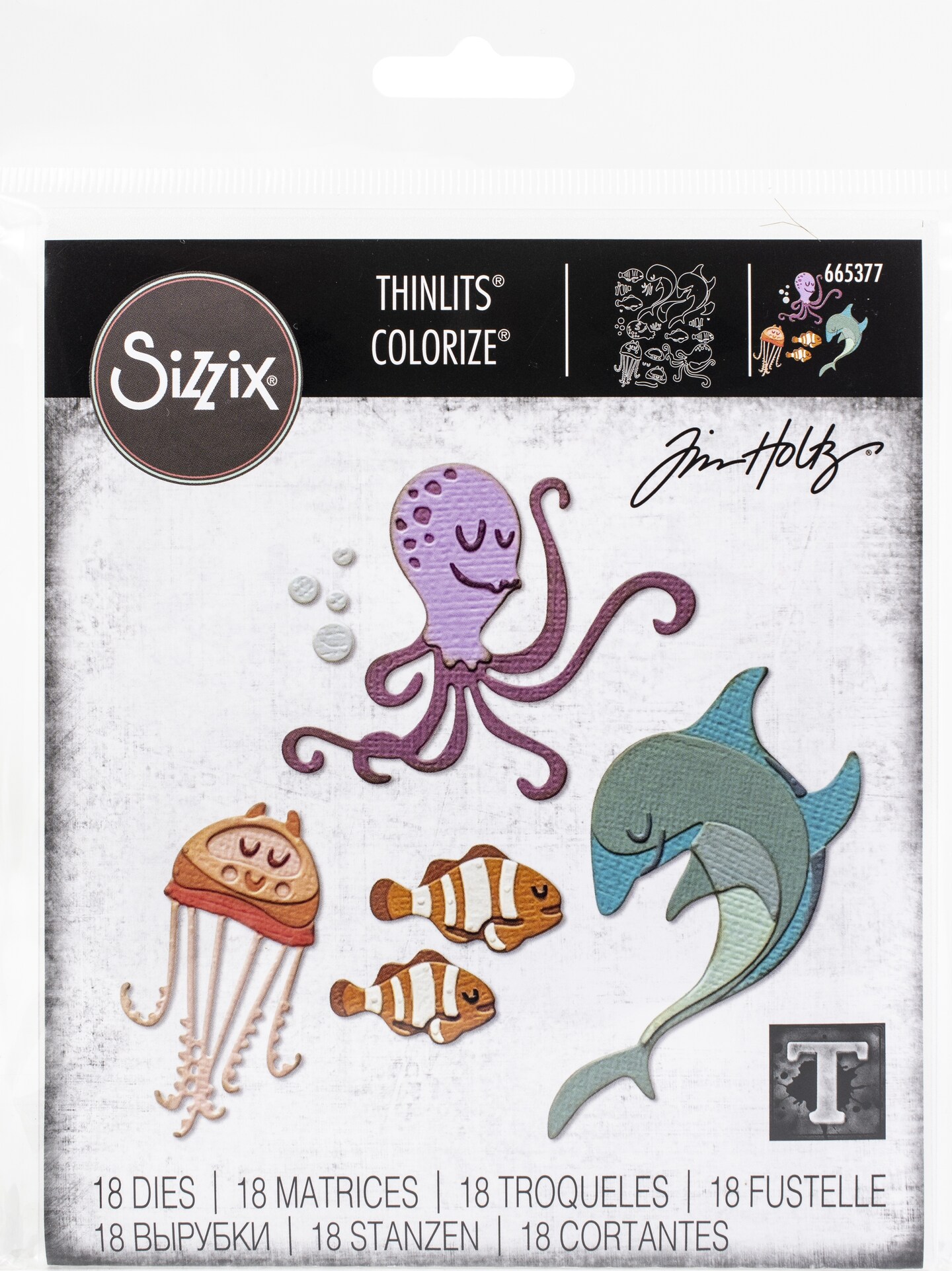 Sizzix Thinlits Dies By Tim Holtz 18/Pkg-Under The Sea #1 Colorize