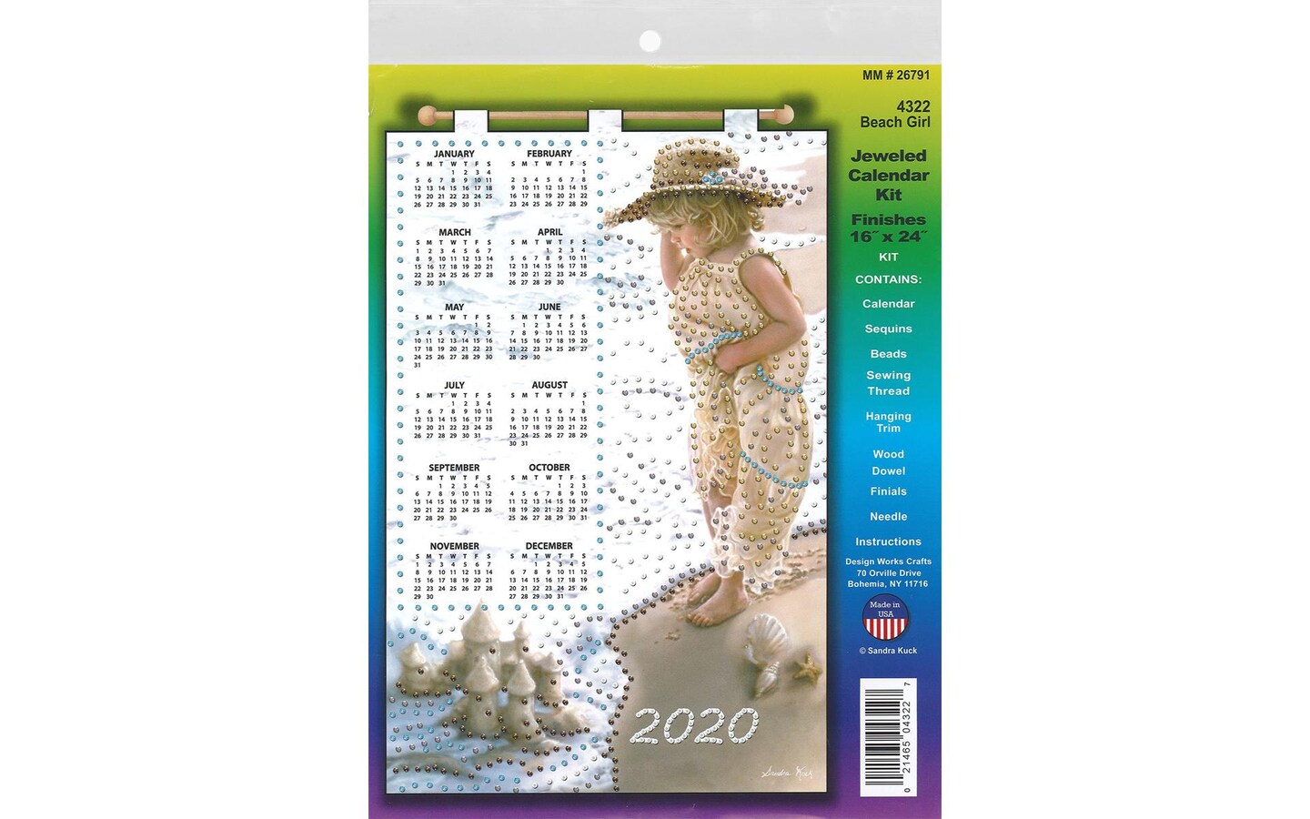Design Works Jeweled Calendar 2020 Beach Girl