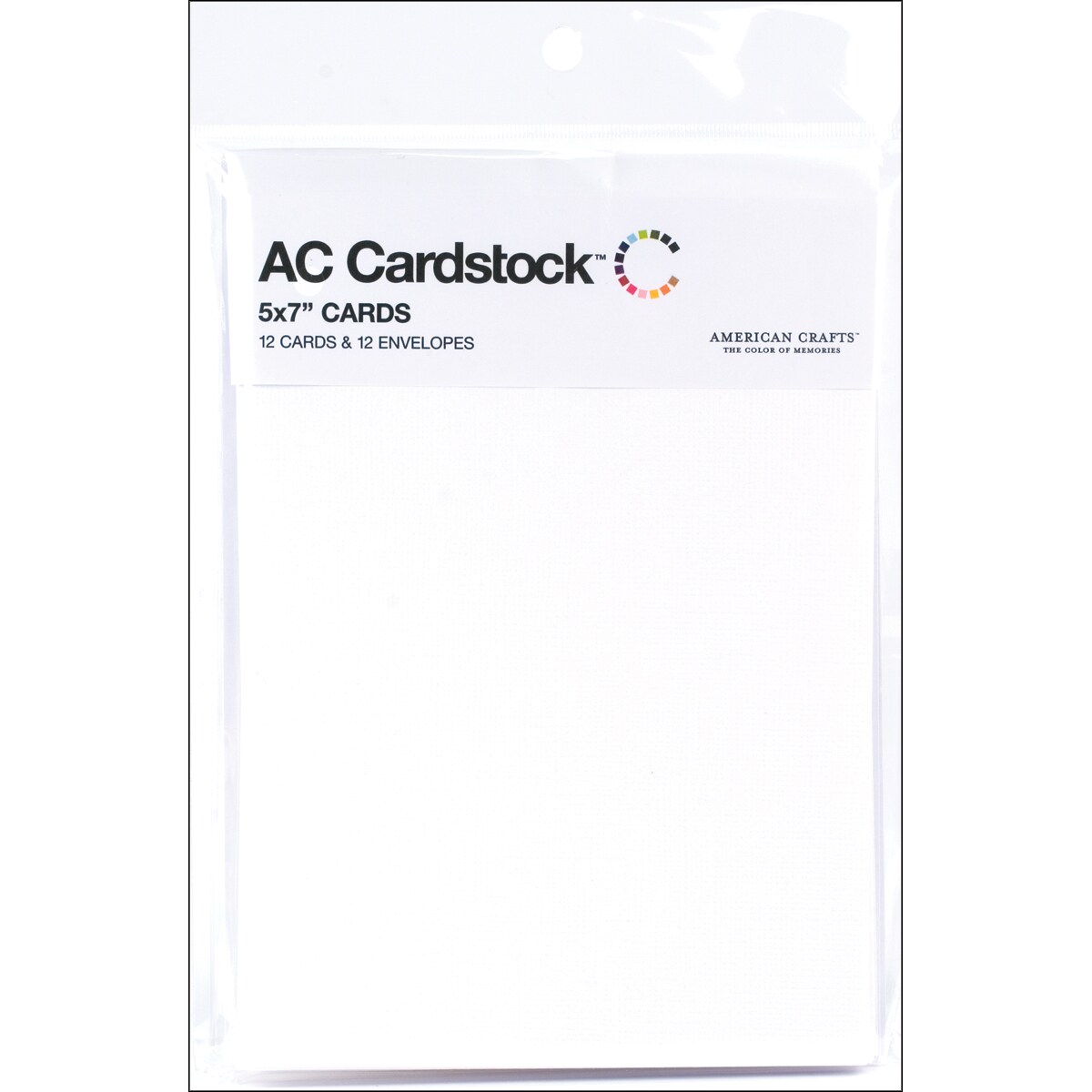 American Crafts A7 Cards W/Envelopes (5.25&#x22;X7.25&#x22;) 12/Pkg-White