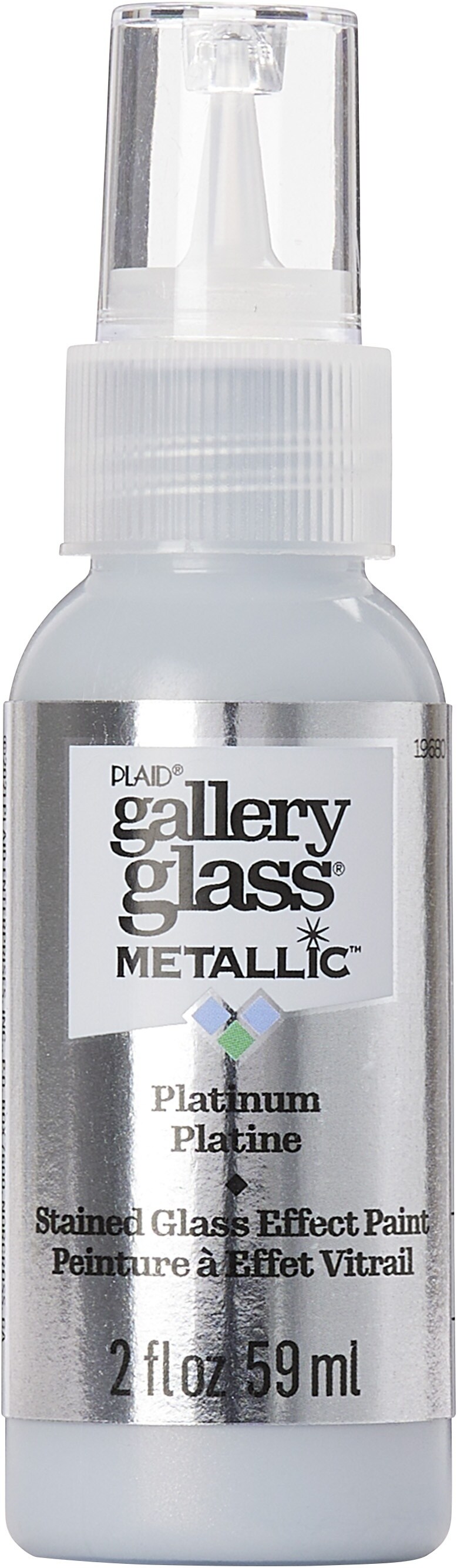 Plaid Gallery Glass Paint - Glitter Silver, 2 oz 