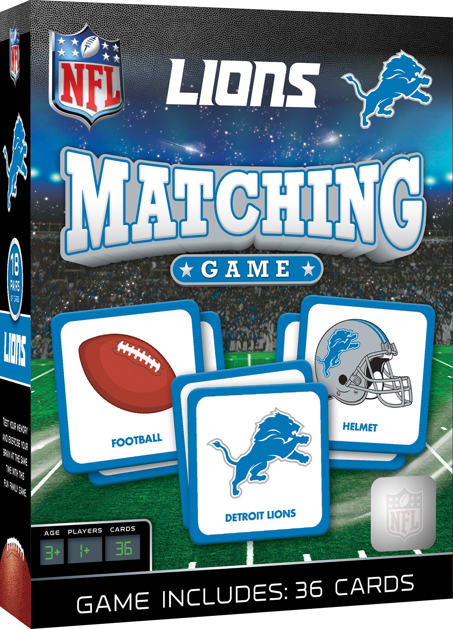 MasterPieces Officially Licensed NFL Detroit Lions Picture Matching Card  Game for Kids and Families