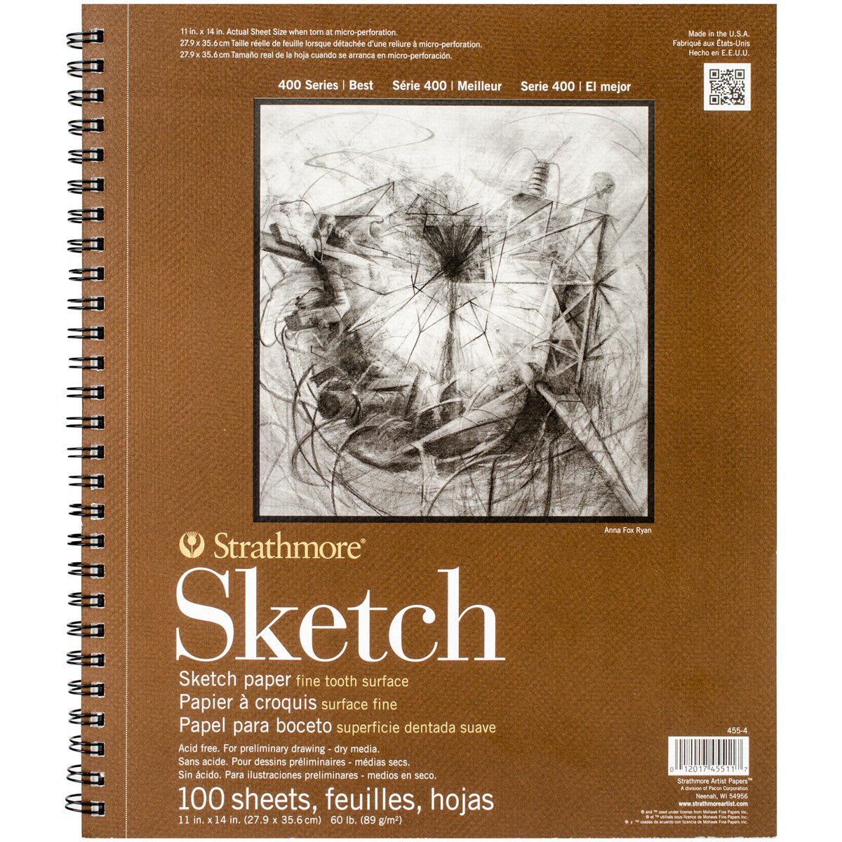 Strathmore Sketch Spiral Paper Pad 11&#x22;X14&#x22;-100 Sheets