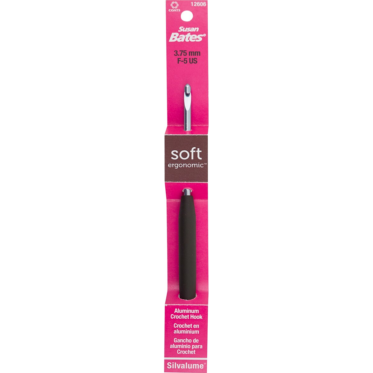 Susan Bates Silvalume Soft Handle Aluminum Crochet Hook 5.5&#x22;