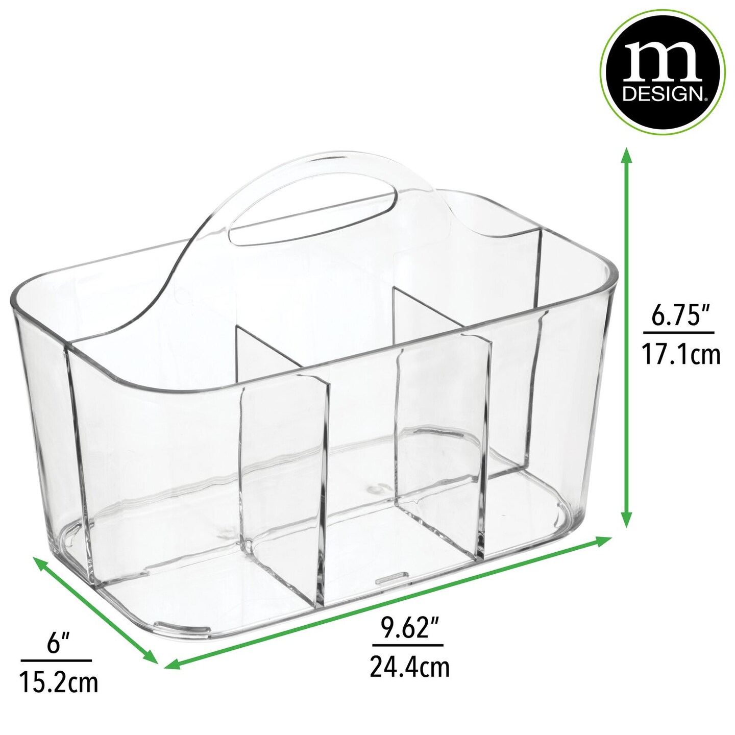 mDesign Plastic Storage Caddy Tote for Sewing & Craft Supplies, Small