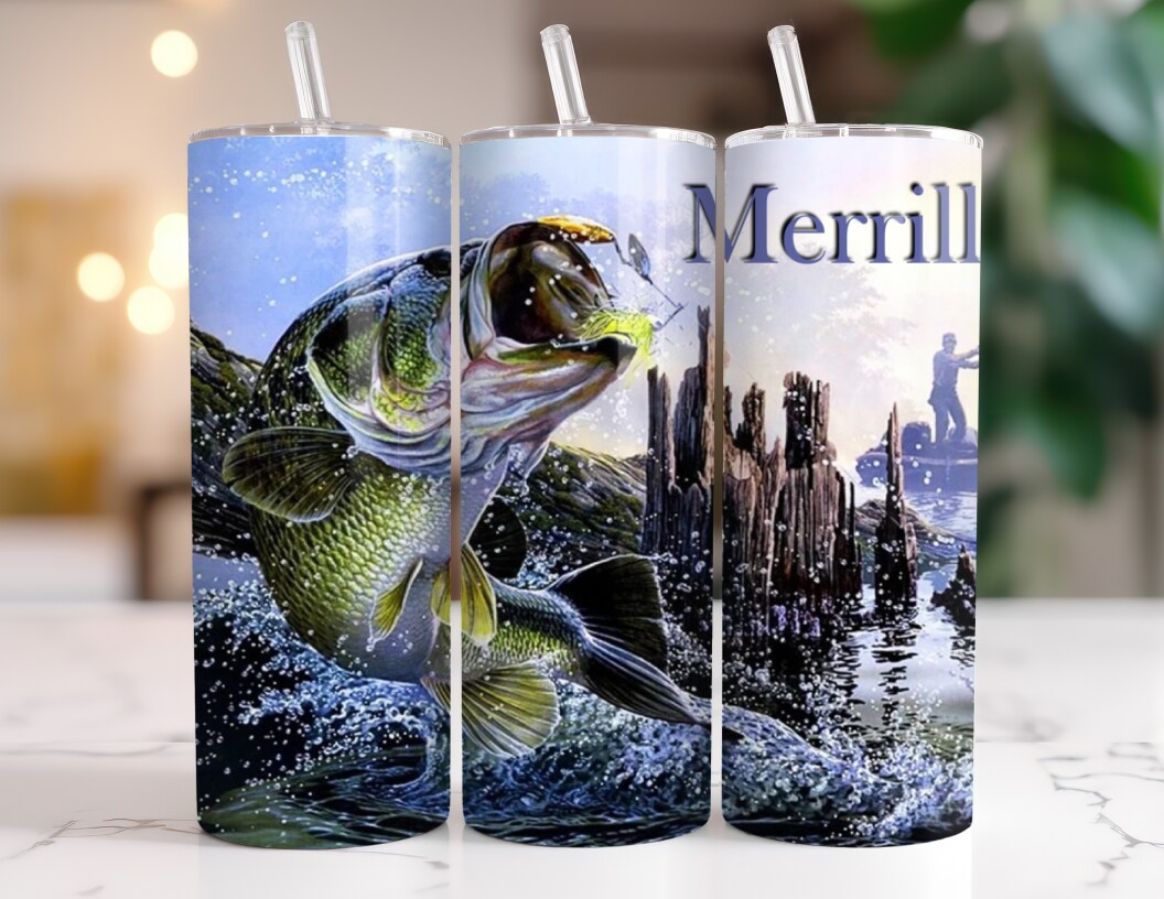 Largemouth Bass Fishing - 20oz Stainless Steel Tumbler - With BPA-Free Lid,  Metal Straw, And Gift Box Packaging For Anglers - Bass Master!