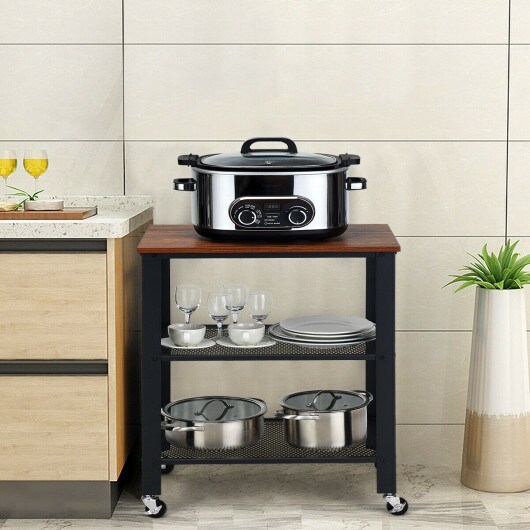 3-Tier Kitchen Utility  Industrial Cart with Storage