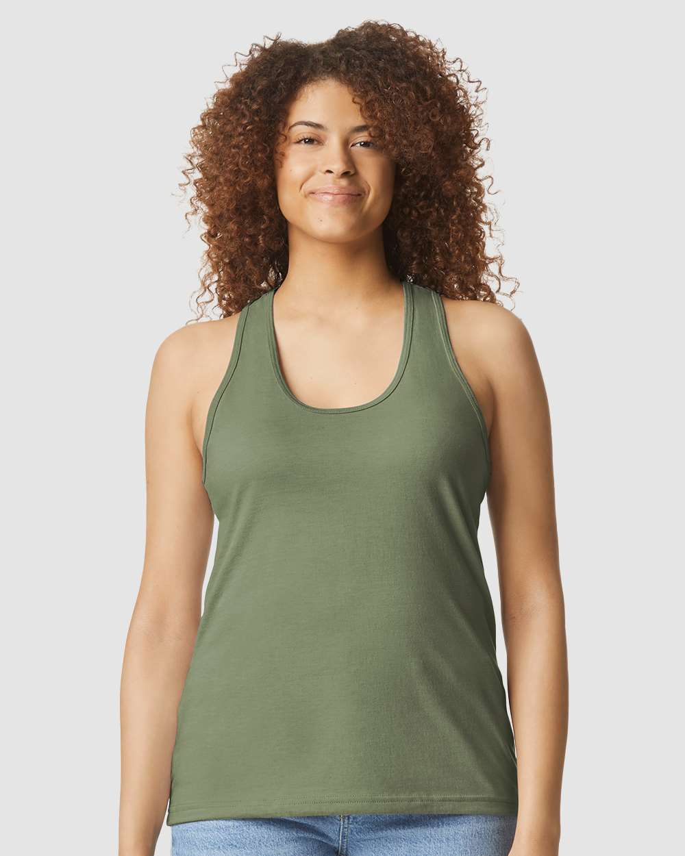 Gildan Softstyle Women’s CVC Racerback Tank Top for Custom Printing Cotton Blend Tank