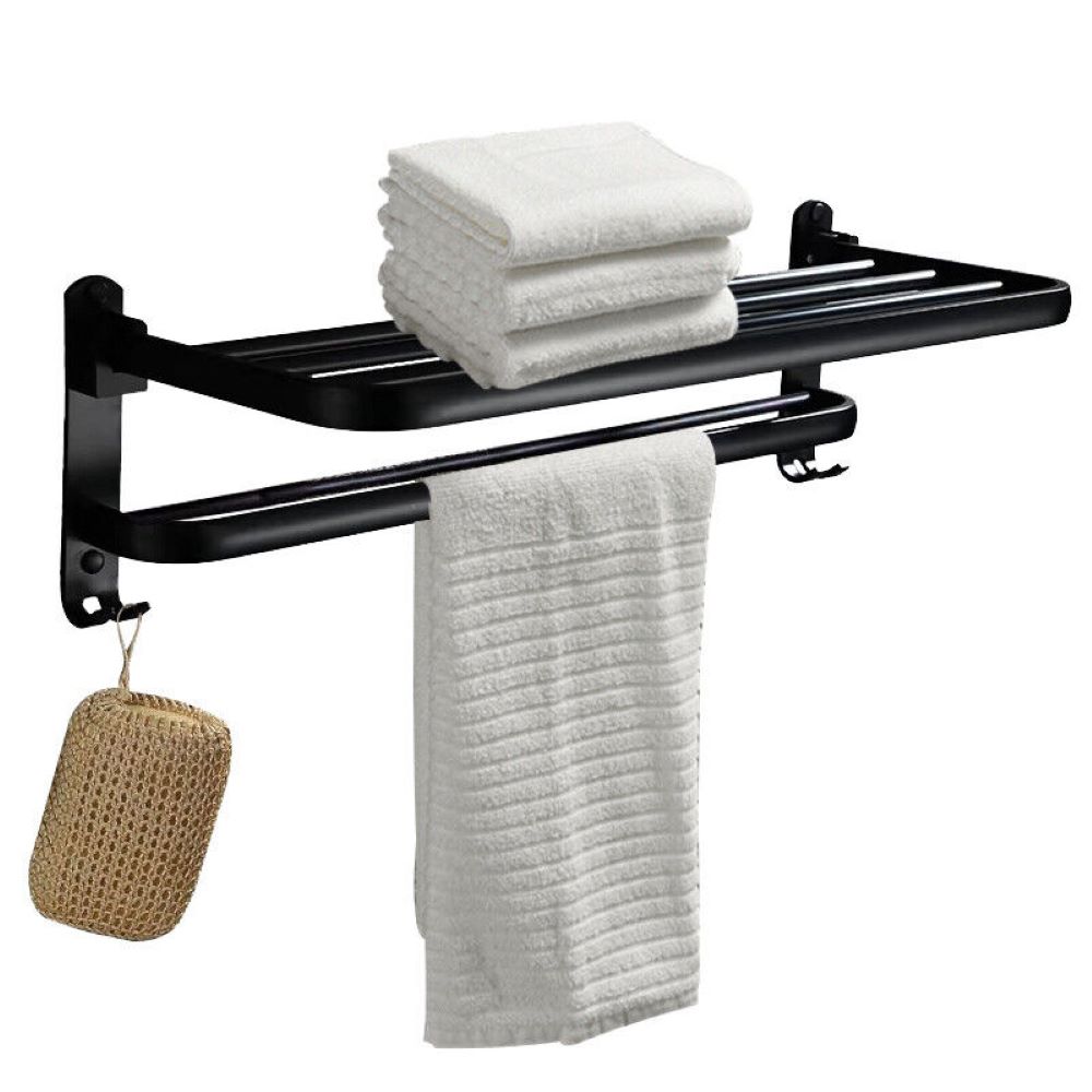 Kitcheniva 2 Tier Bathroom Wall Mounted Folding Towel Rack