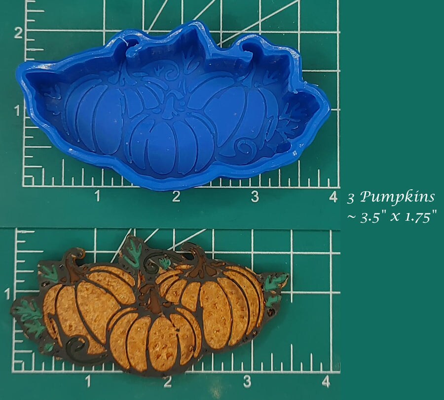 Stack of 3 Pumpkins Silicone Freshie Mold