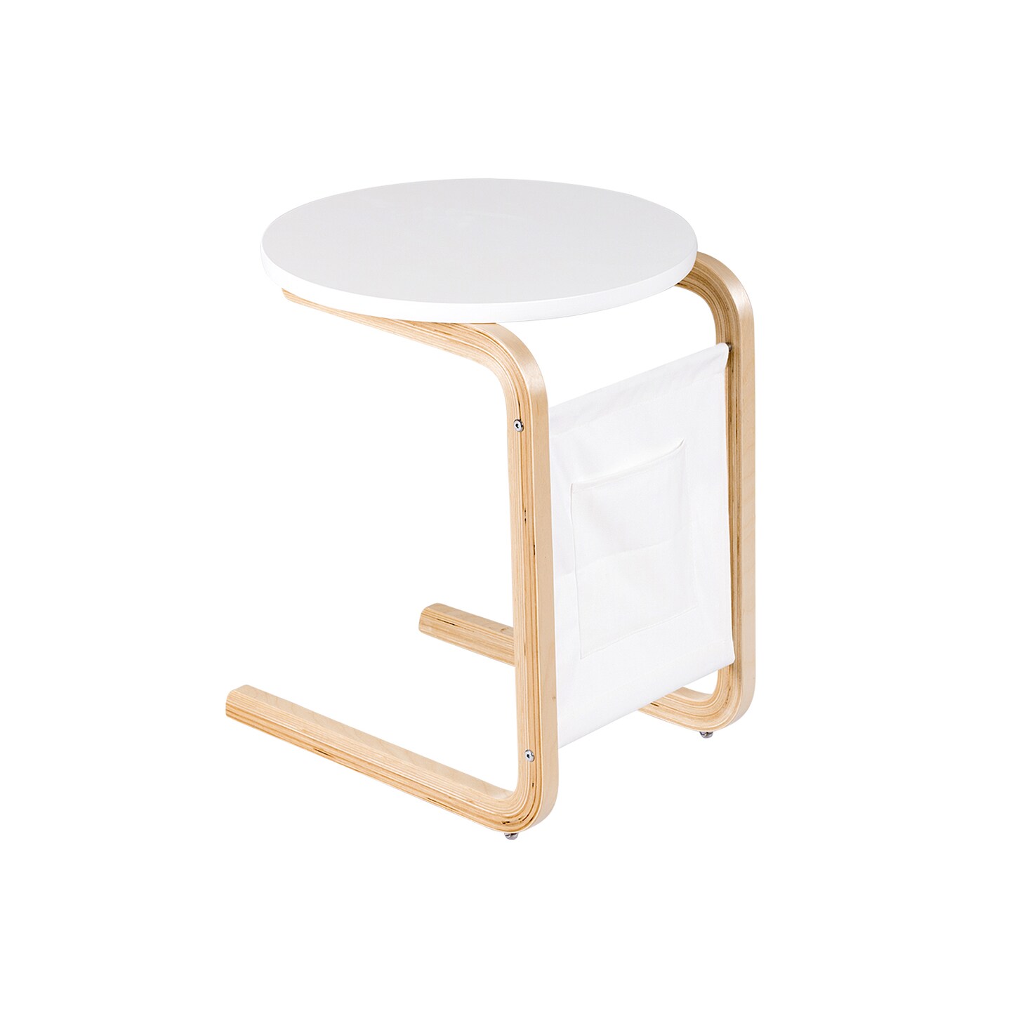 Bentwood Accent Coffee Table Round Tabletop with Storage Bag