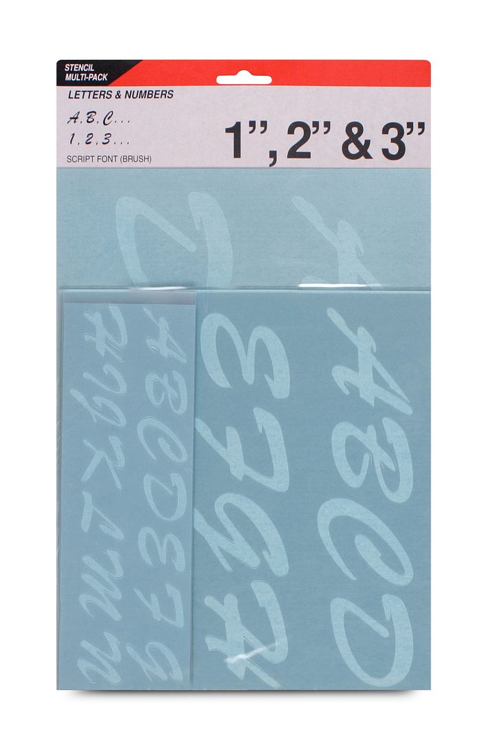 Creative Start Durable and Reusable Plastic Stencil Kit, Script Font, 1-inch, 2-inch and 3-inch Characters and Numbers