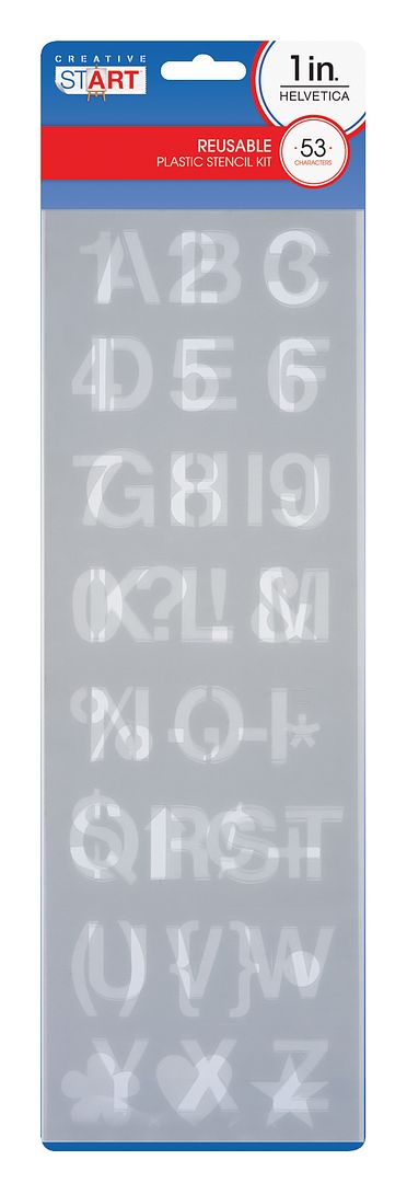 Creative Start Durable and Reusable Plastic Stencil Kit, Helvetica Font, 1-inch Characters and Numbers