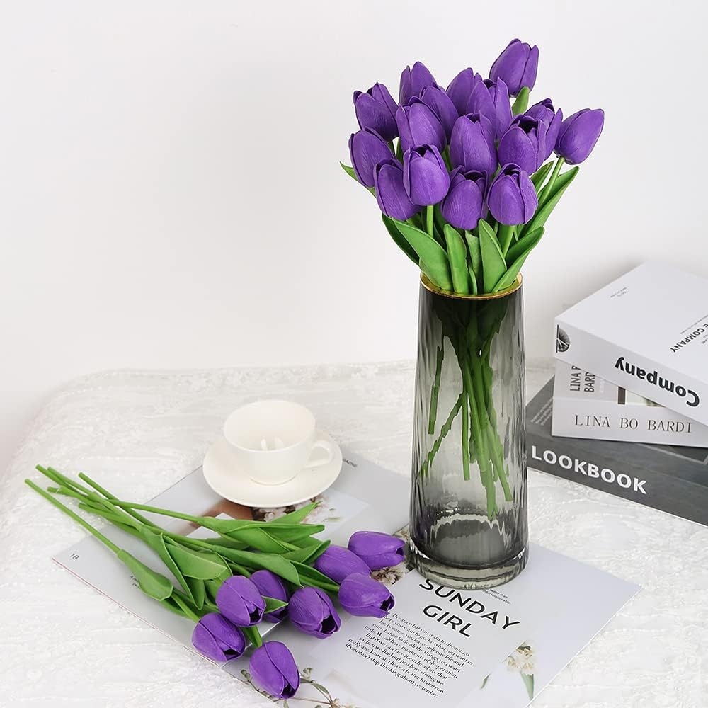 24 Pcs Real Touch Artificial Tulips for All Occasions