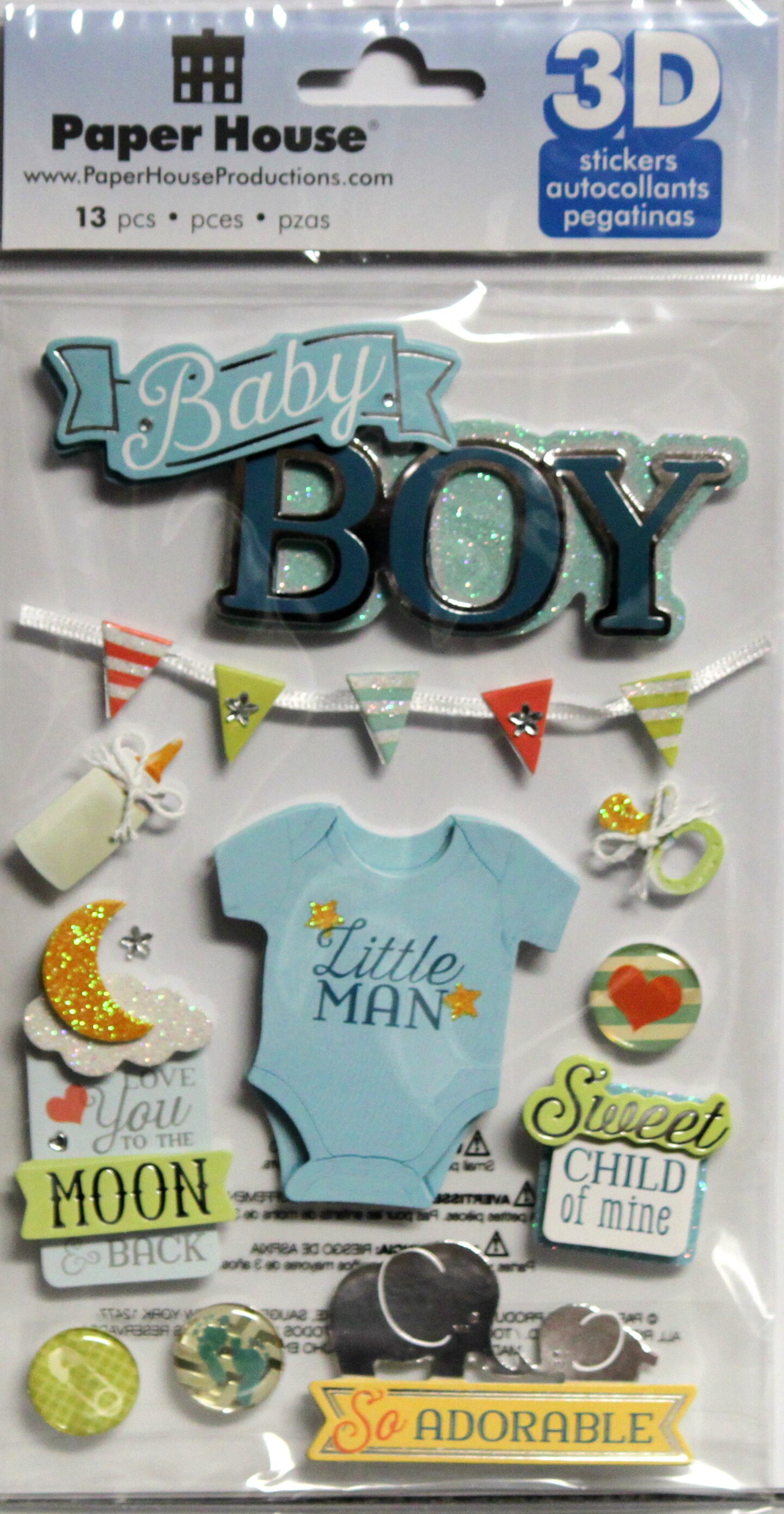 Paper House Baby Boy Dimensional 3D Stickers
