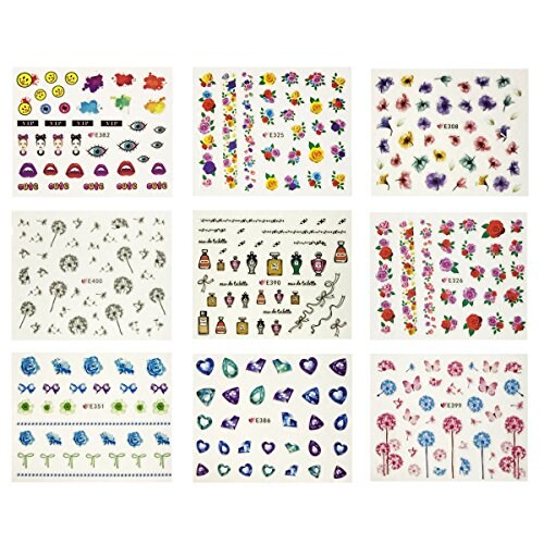 Wrapables Beauty Nail Art Nail Stickers 3d Flower Stickers Set DIY Nail Art, 50 Sheets (2500+ Nail Decal Stickers)